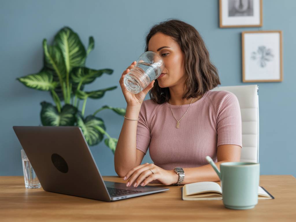 Como adaptar sua hidratação ao trabalhar em home office: estratégias práticas para não esquecer de beber água